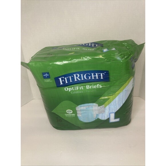 FitRite Optifit Disposable Briefs Extra Size Large Adult New 20 Count - Picture 1 of 3